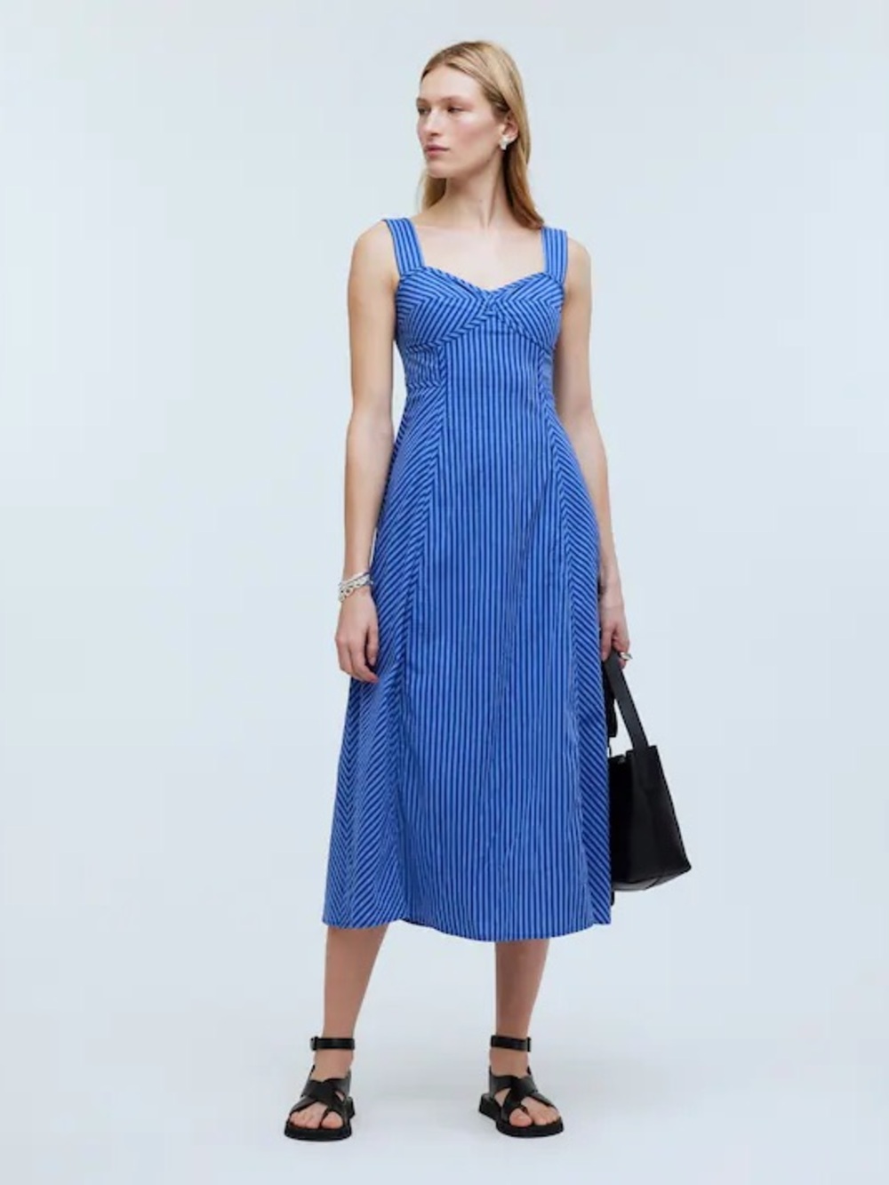 NWT Sweetheart Sleeveless Midi Dress in Stripe